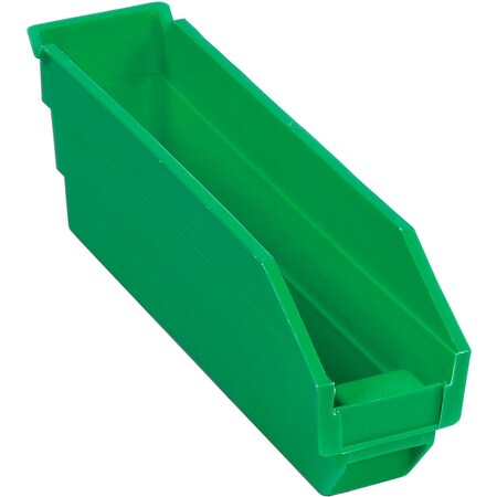 Global Industrial Shelf Storage Bin, Polypropylene, Green, 4 in H, 2-3/4 in W 184836GN